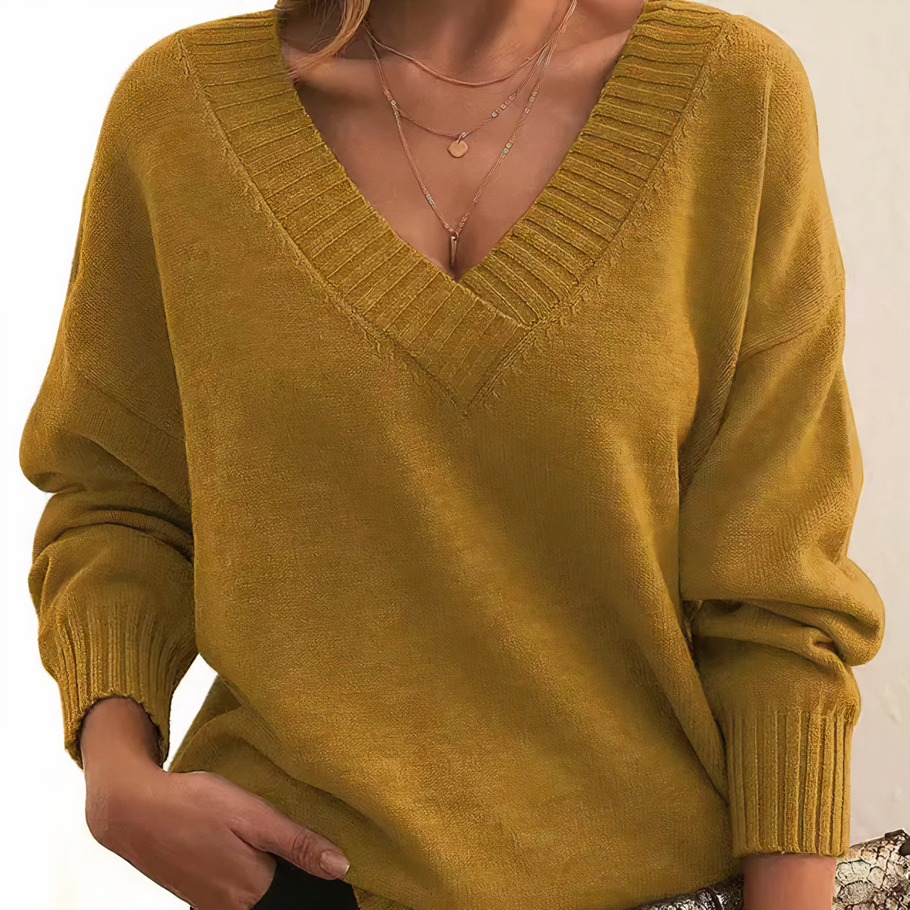 Kaschmir Pullover mit V-Ausschnitt