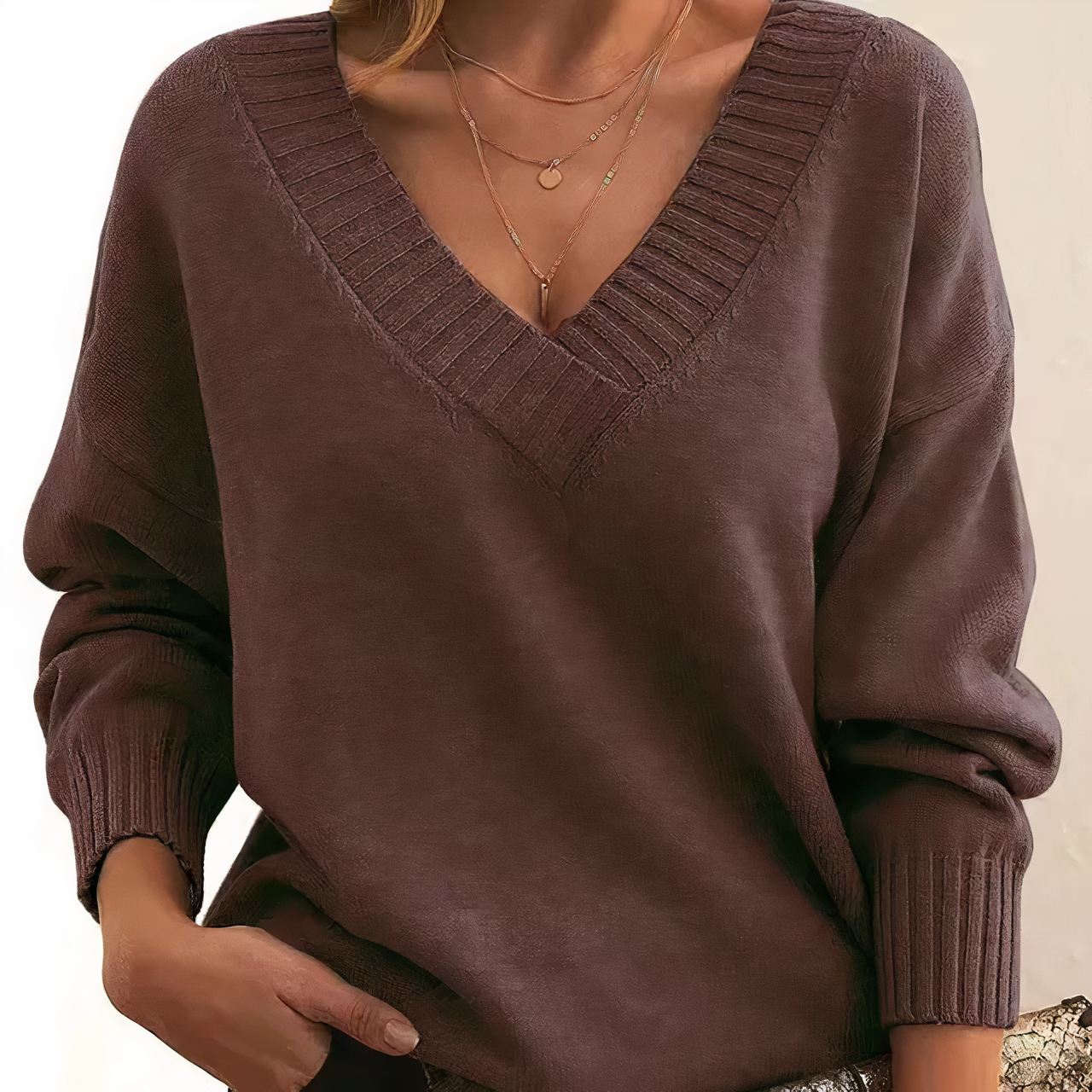 Kaschmir Pullover mit V-Ausschnitt
