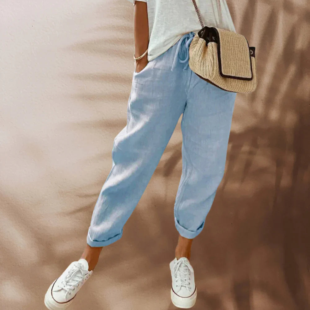 Lässige und Stilvolle Leinenhose Damen
