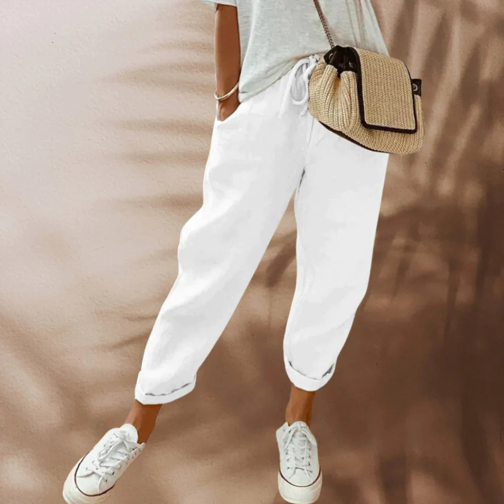 Lässige und Stilvolle Leinenhose Damen
