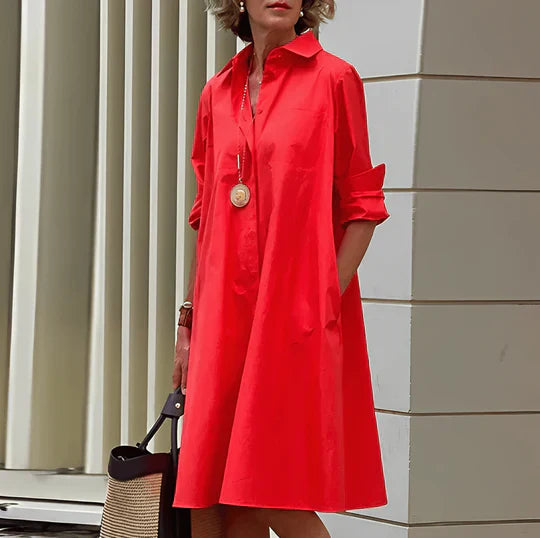 Modernes Hemdblusenkleid Sommerlicher Chic