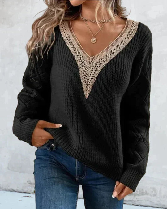 Pullover mit V Ausschnitt