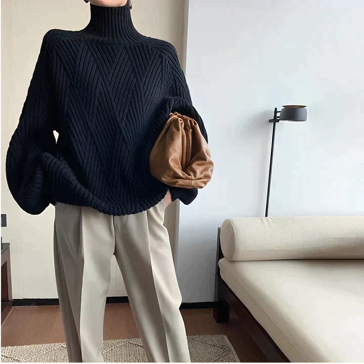 Rollkragenpullover mit modernem Schnitt