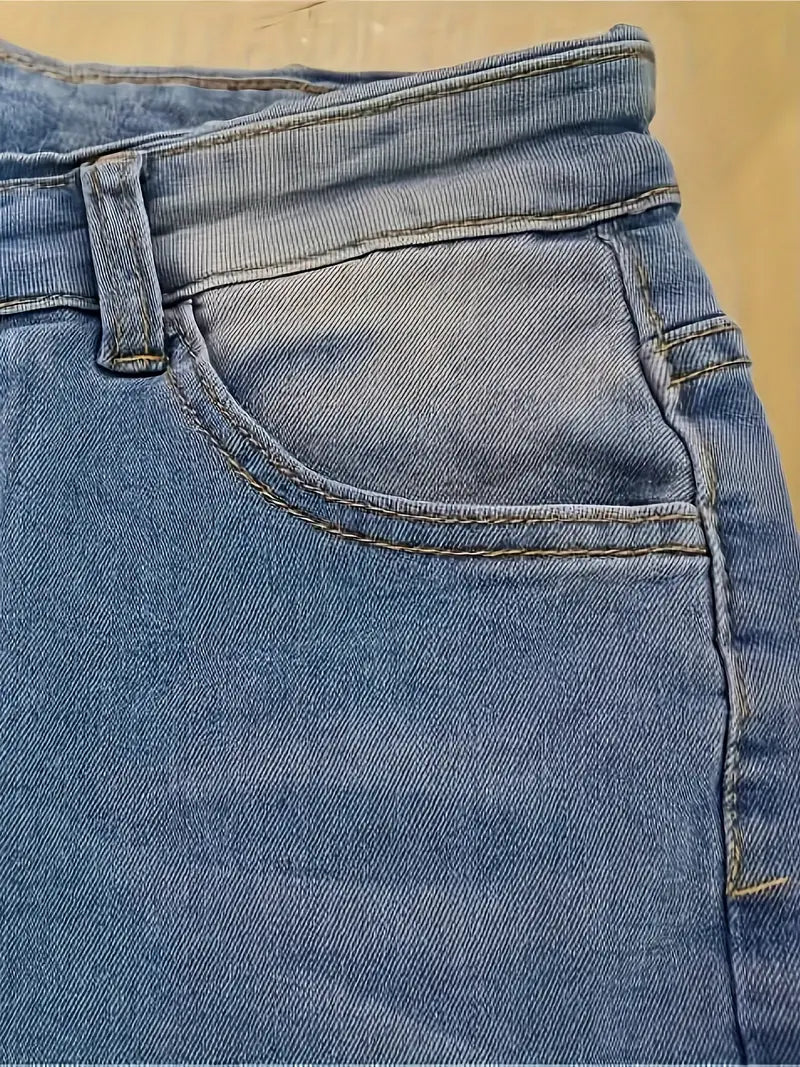 Schlagjeans mit hoher Taille