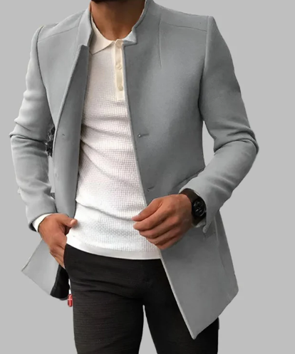Herrenjacke – Reißverschluss,glattes Gewebe