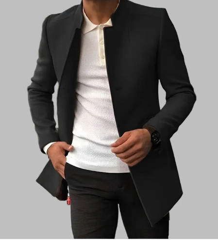 Herrenjacke – Reißverschluss,glattes Gewebe