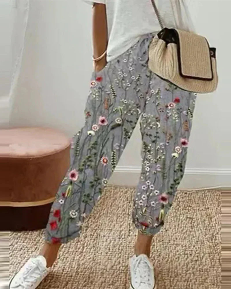 Stilvolle, Elegante Leinenhose für Damen
