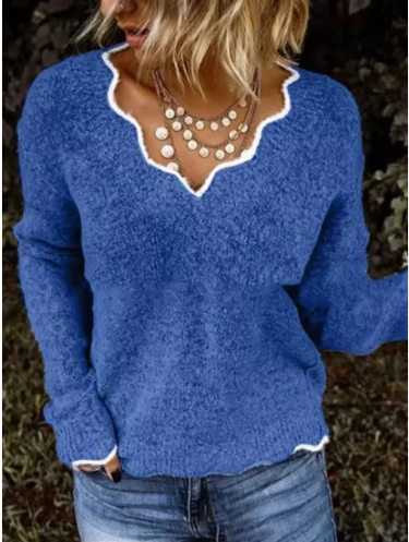 Strickpullover mit V-Ausschnitt
