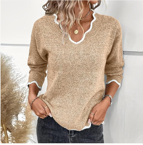 Strickpullover mit V-Ausschnitt