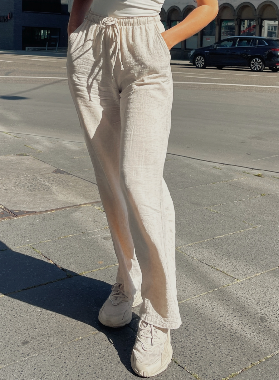 Stylische Leinenhose mit elastischem Bund für Damen