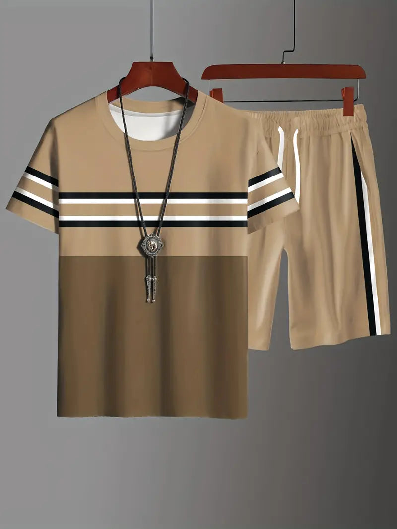 Trendiges, lässiges Set aus Kurzarm-T-shirt und Shorts