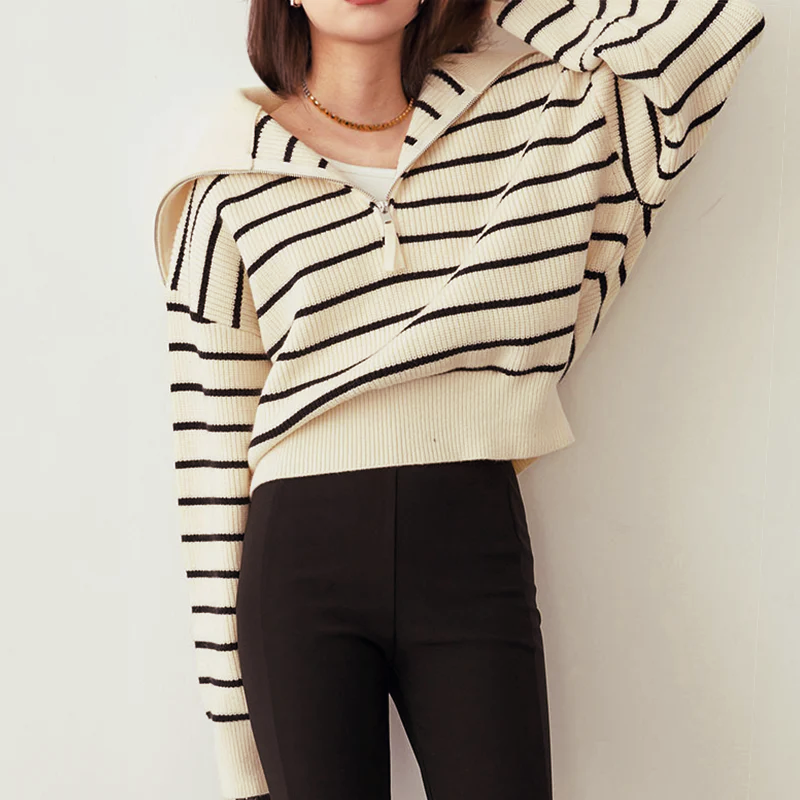 Weicher Pullover mit Reißverschluss