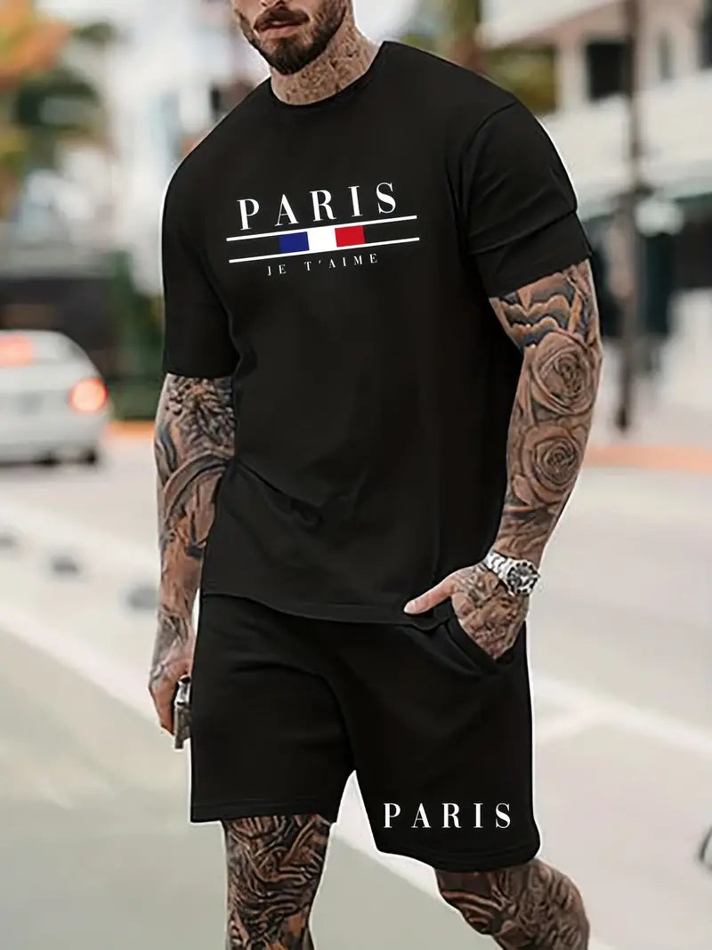 2-teiliges T-shirt und Shorts für Herren