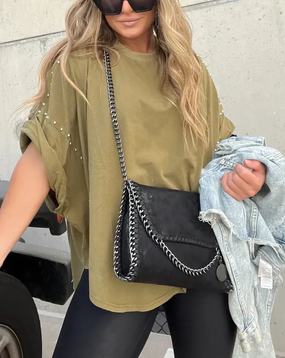 Damen-Hemd mit Oversize-Schnitt und Baumwollmischung