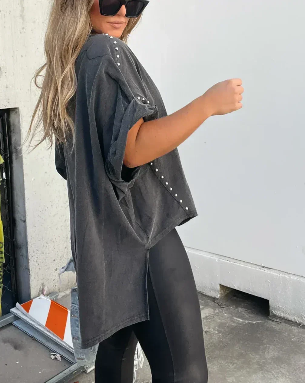 Damen-Hemd mit Oversize-Schnitt und Baumwollmischung