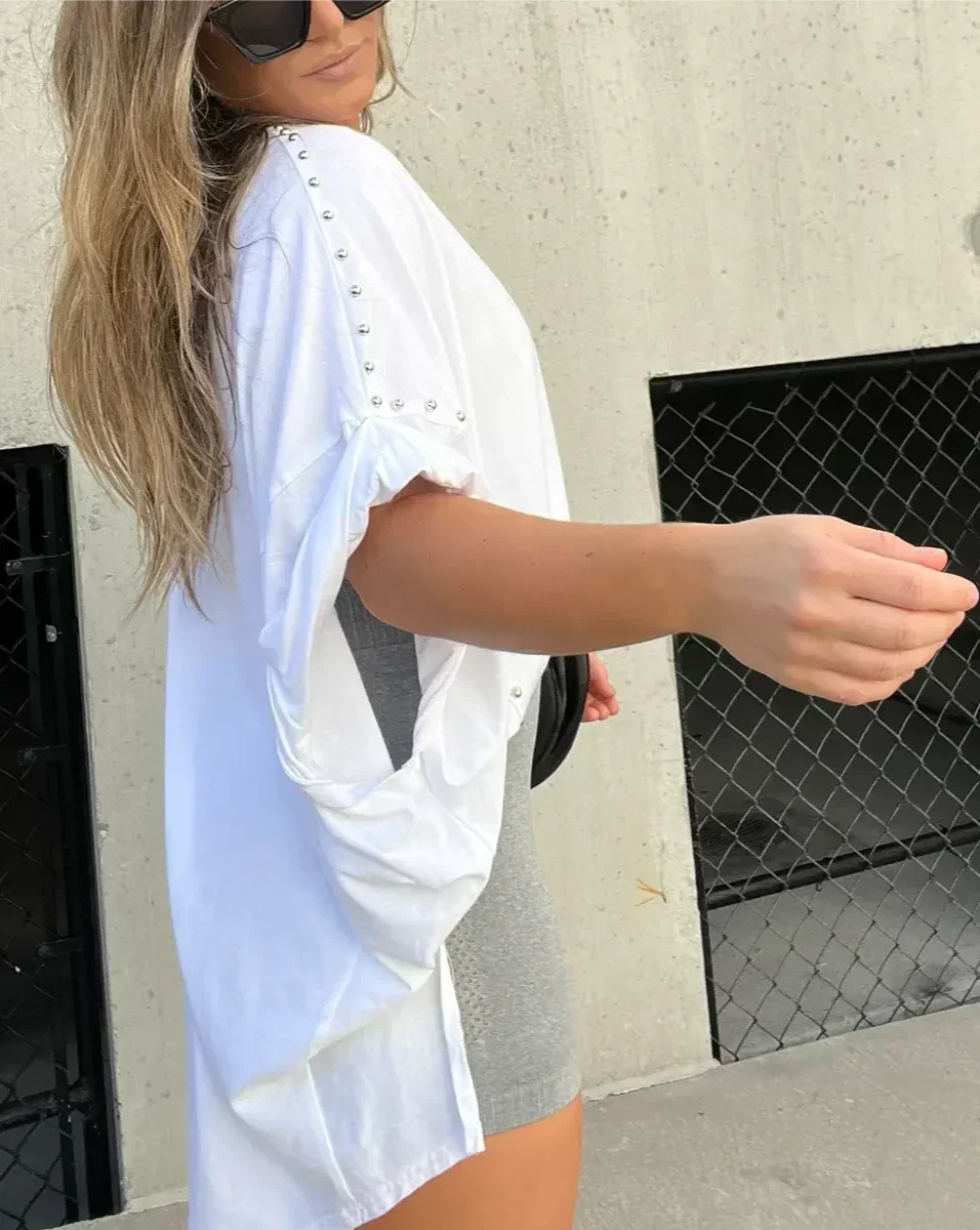 Damen-Hemd mit Oversize-Schnitt und Baumwollmischung