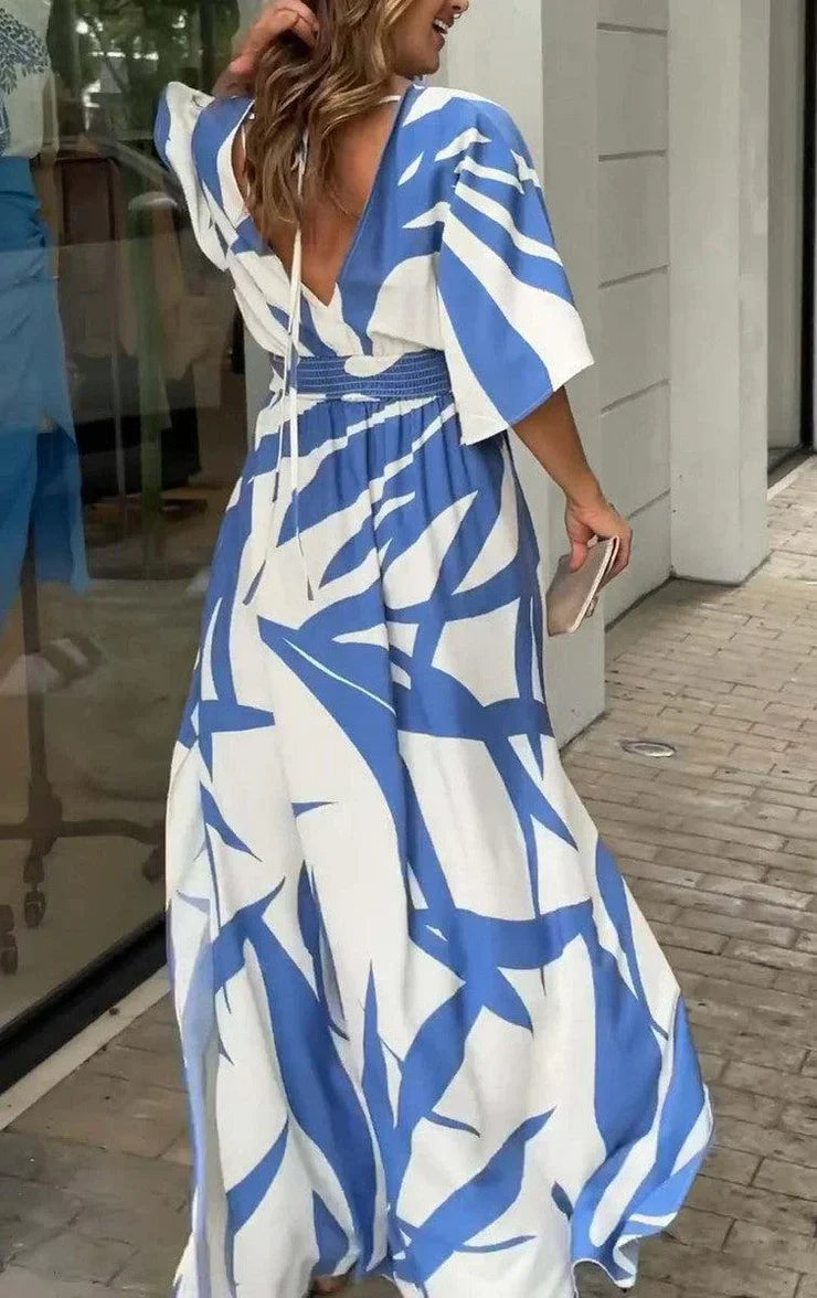 Maxikleid mit 3/4-Ärmeln aus Viskosemischung