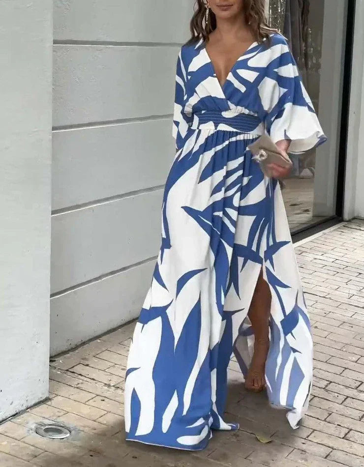 Maxikleid mit 3/4-Ärmeln aus Viskosemischung