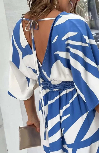 Maxikleid mit 3/4-Ärmeln aus Viskosemischung