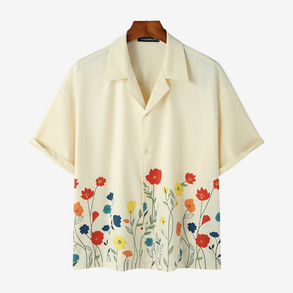 Kurzarm Bluse mit floralen Mustern