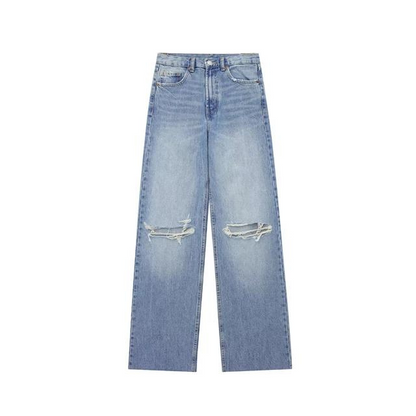 Zerissene Baggy Denimhose