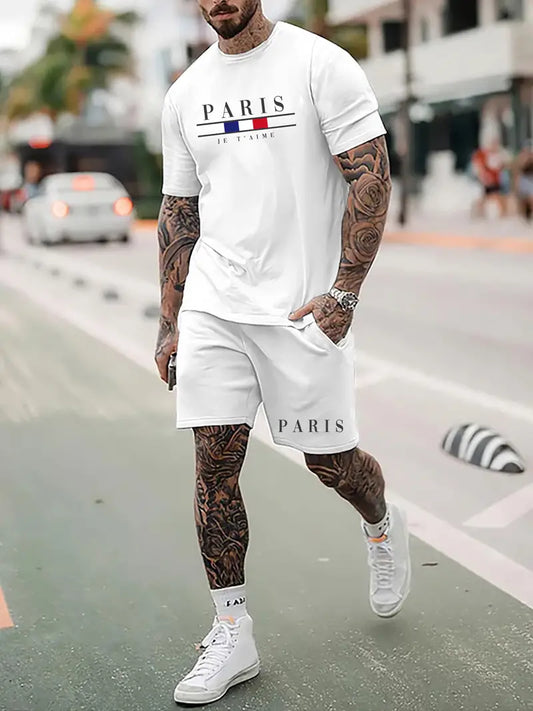 2-teiliges T-shirt und Shorts für Herren