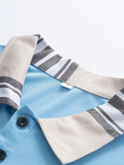 Herren-Hemd – Knopfverschluss – Materialmix – geeignet für Frühling und Sommer