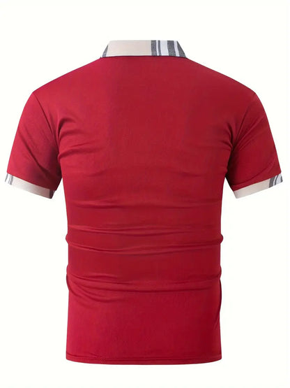 Herren-Hemd – Knopfverschluss – Materialmix – geeignet für Frühling und Sommer