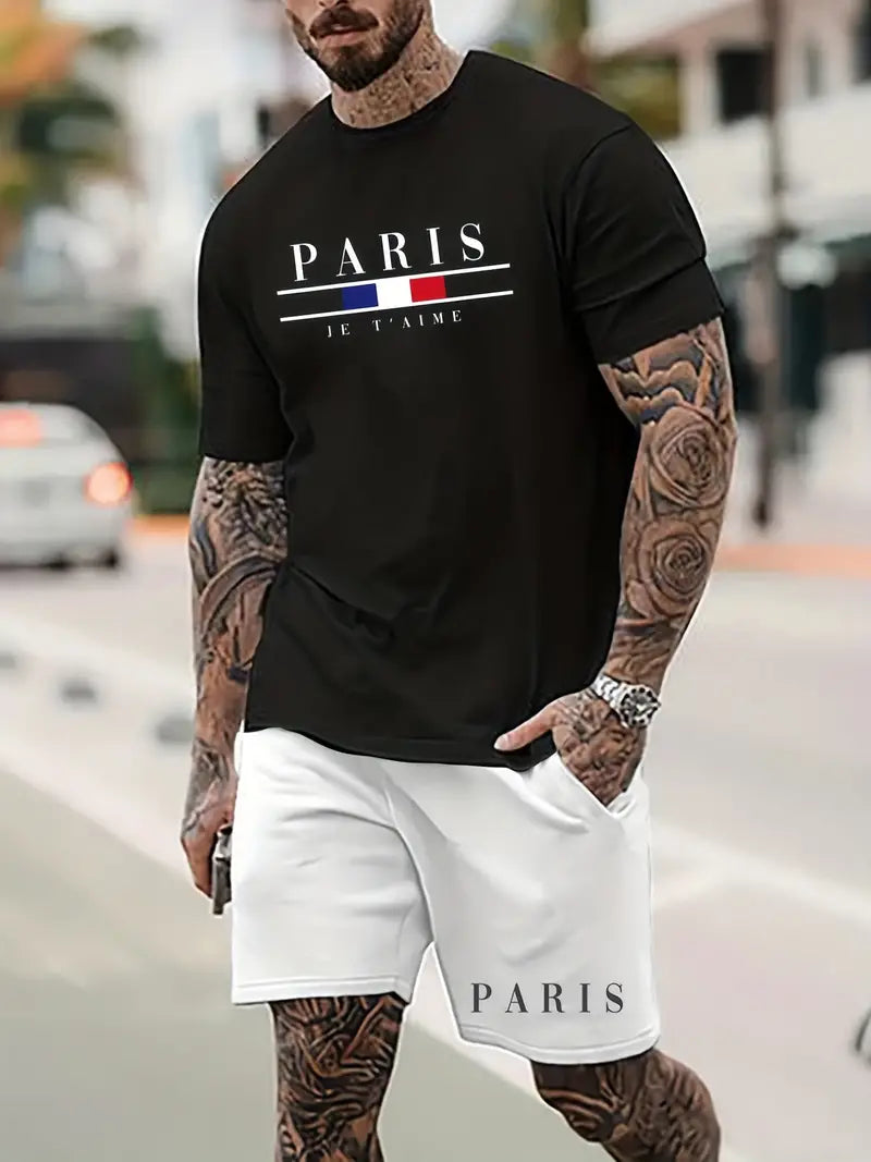 2-teiliges T-shirt und Shorts für Herren