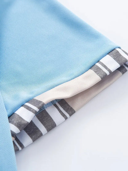 Herren-Hemd – Knopfverschluss – Materialmix – geeignet für Frühling und Sommer