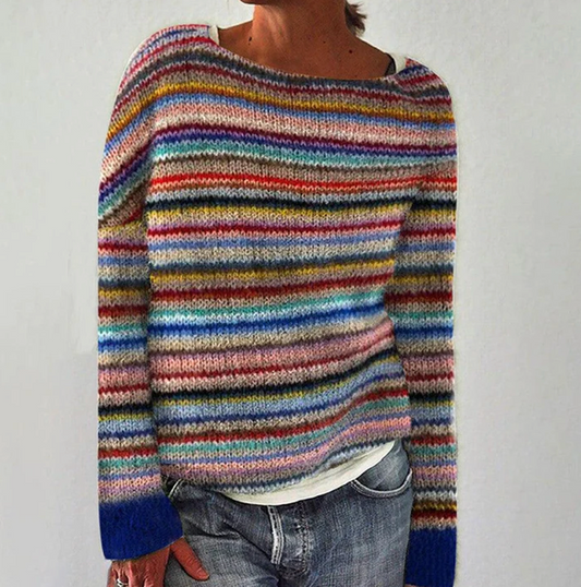 Bequemer, eleganter Pullover mit Streifenmuster