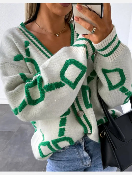 Damen Cardigan mit V-Ausschnitt