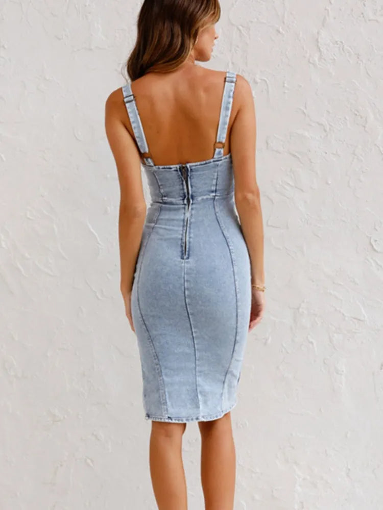 Damen Jeanskleid mit verstellbaren Träger