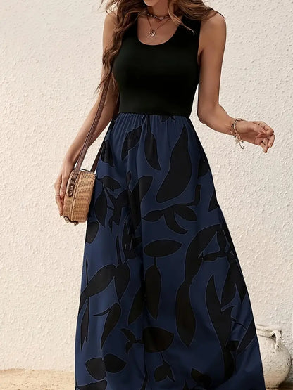 Damen-Maxikleid – Ärmellos, bequemer Schnitt, Baumwollmischung