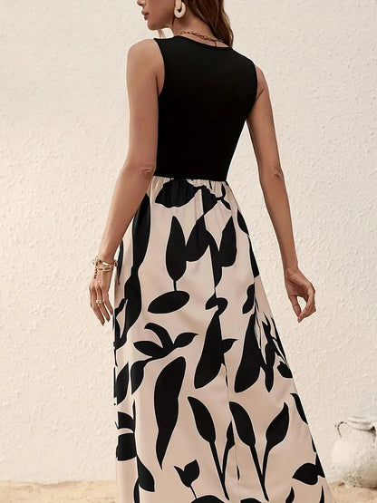 Damen-Maxikleid – Ärmellos, bequemer Schnitt, Baumwollmischung