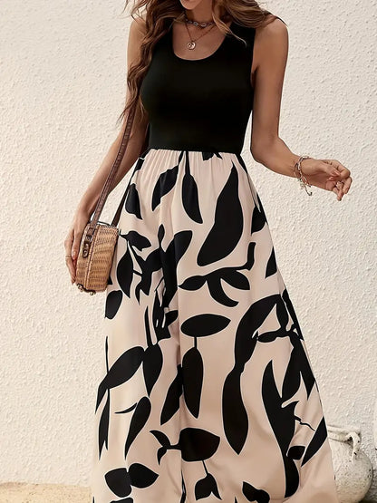 Damen-Maxikleid – Ärmellos, bequemer Schnitt, Baumwollmischung