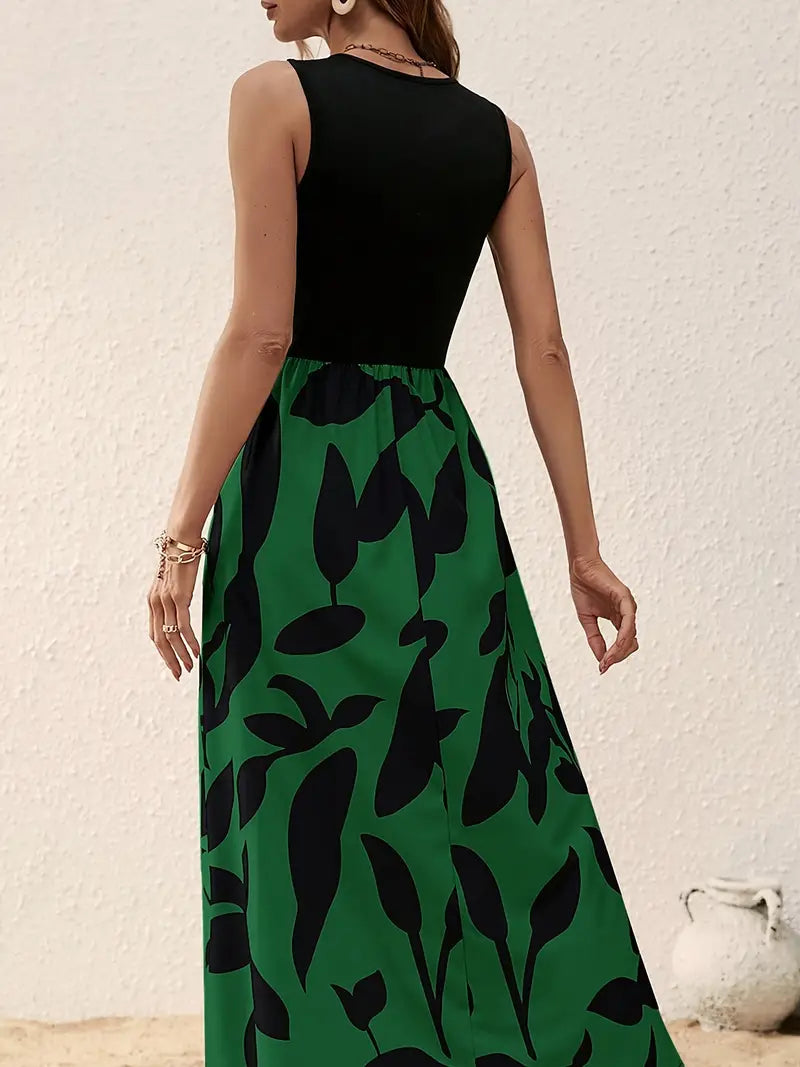 Damen-Maxikleid – Ärmellos, bequemer Schnitt, Baumwollmischung