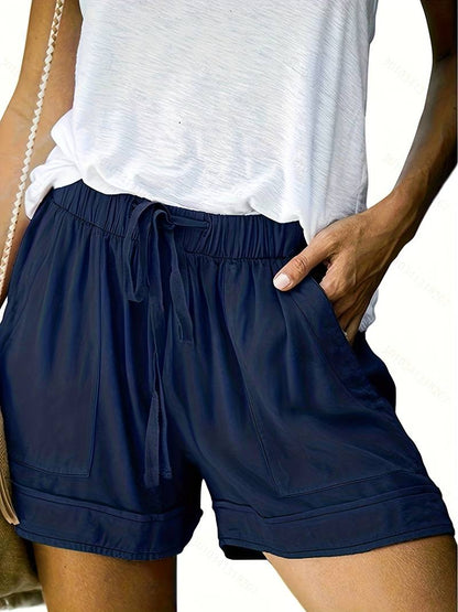 Damen-Shorts mit elastischem Bund und Kordelzug