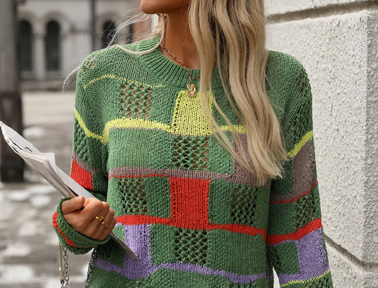 Eleganter Blockpullover
