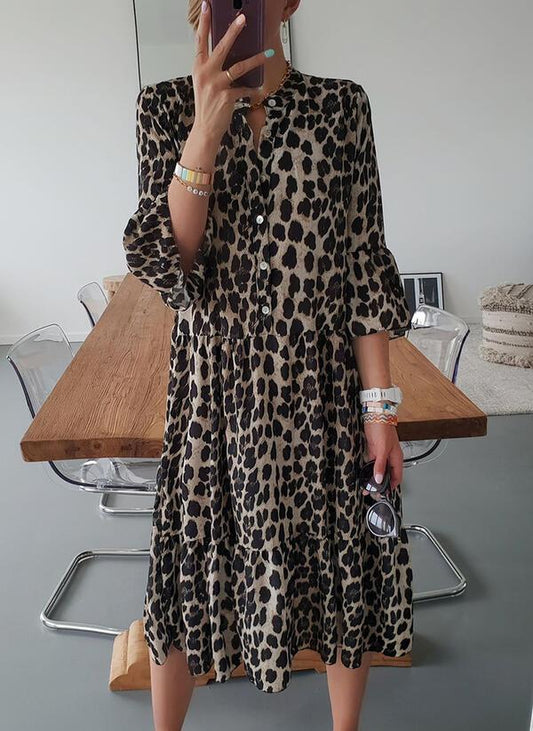 Elegantes Kleid im Leoparden Muster