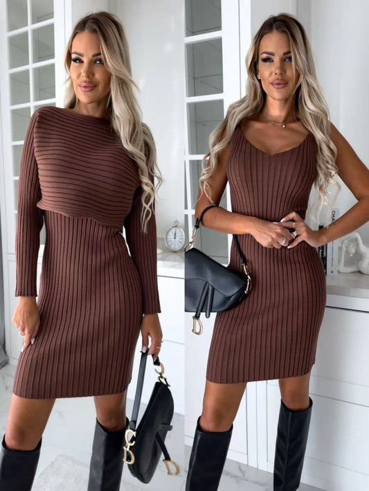 Freizeit-Kleid mit narbigem Oberteil und Rock