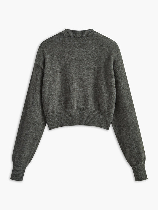 Grauer Damen Cardigan aus Wolle