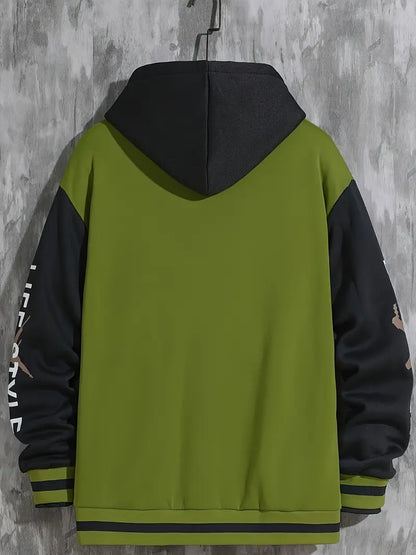Herren Baseballjacke – mit Druckknopfverschluss und Rippbündchen