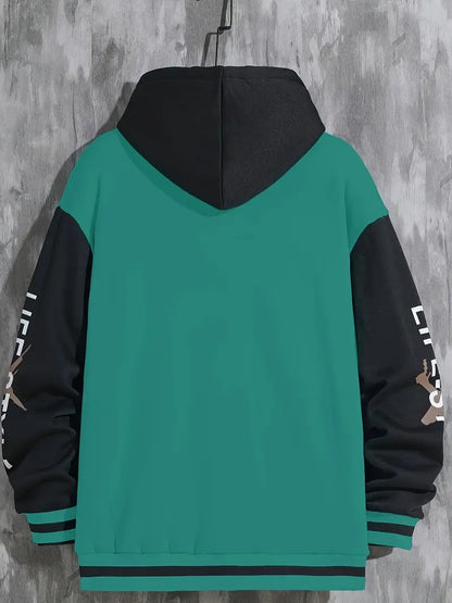 Herren Baseballjacke – mit Druckknopfverschluss und Rippbündchen