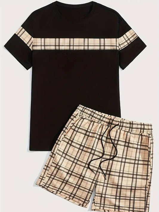 Herren-Outfit-Set mit Karomuster