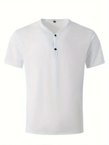 Herren T-Shirt mit V-Ausschnitt aus Baumwollmischung