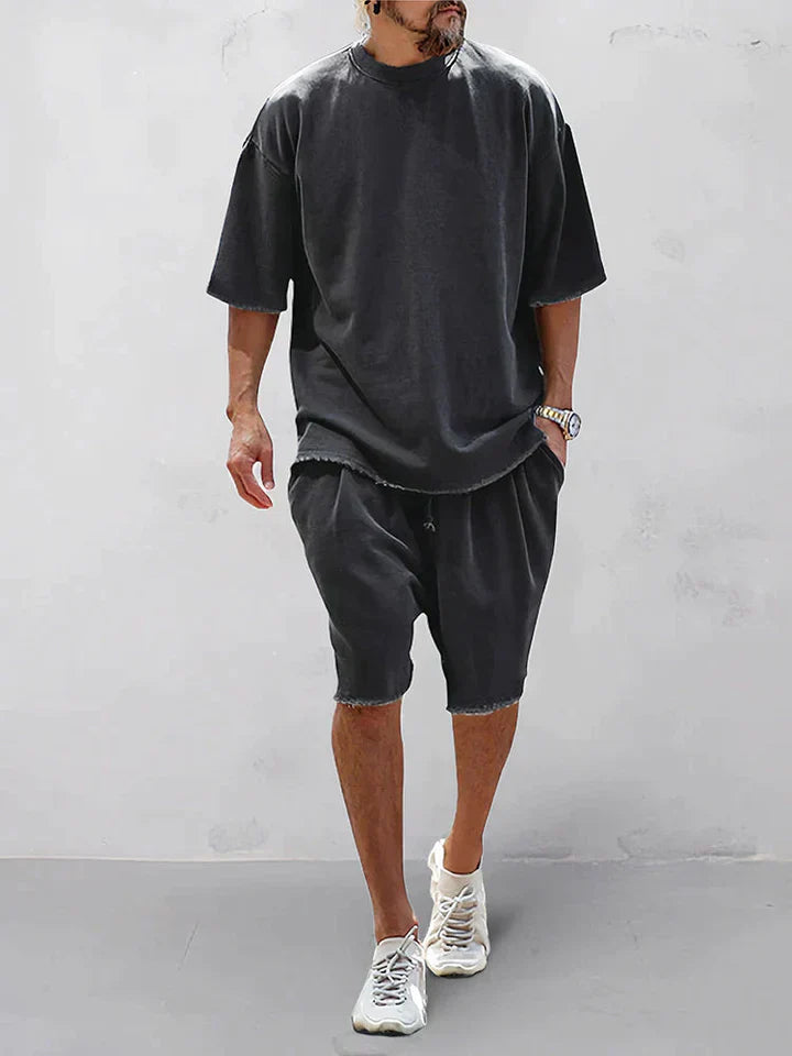 Herren Zweiteiliges Oversize-Set mit elastischem Bund