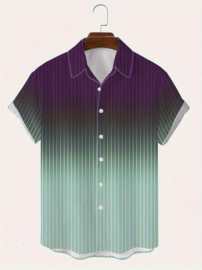 Kurzarm-Button-Down-Shirt mit Farbverlauf