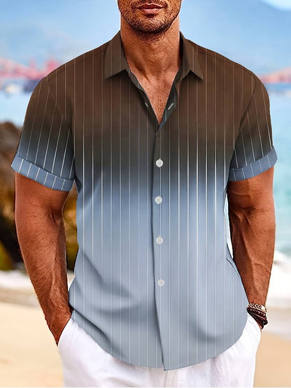 Kurzarm-Button-Down-Shirt mit Farbverlauf