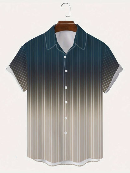 Kurzarm-Button-Down-Shirt mit Farbverlauf